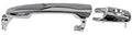 Chrome exterior door handle assembly with mounting brackets and lock cylinder