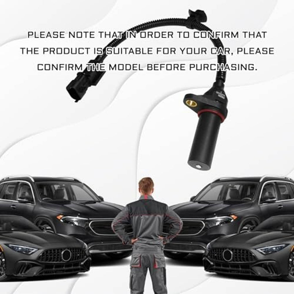 Crankshaft position sensor with black wiring plug and cylindrical sensor housing