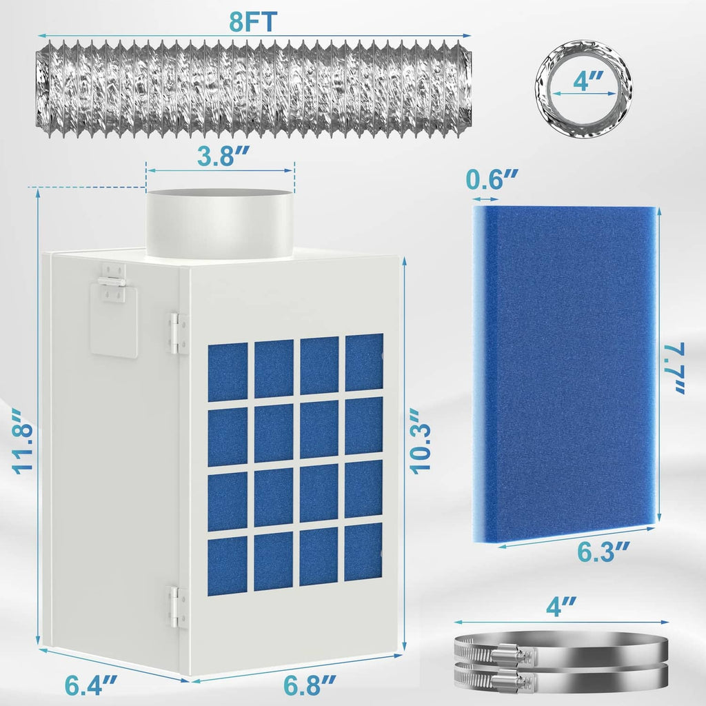 RivetOak HOOMESUN Indoor Dryer Vent Kit, Box for Electric Dryer, White