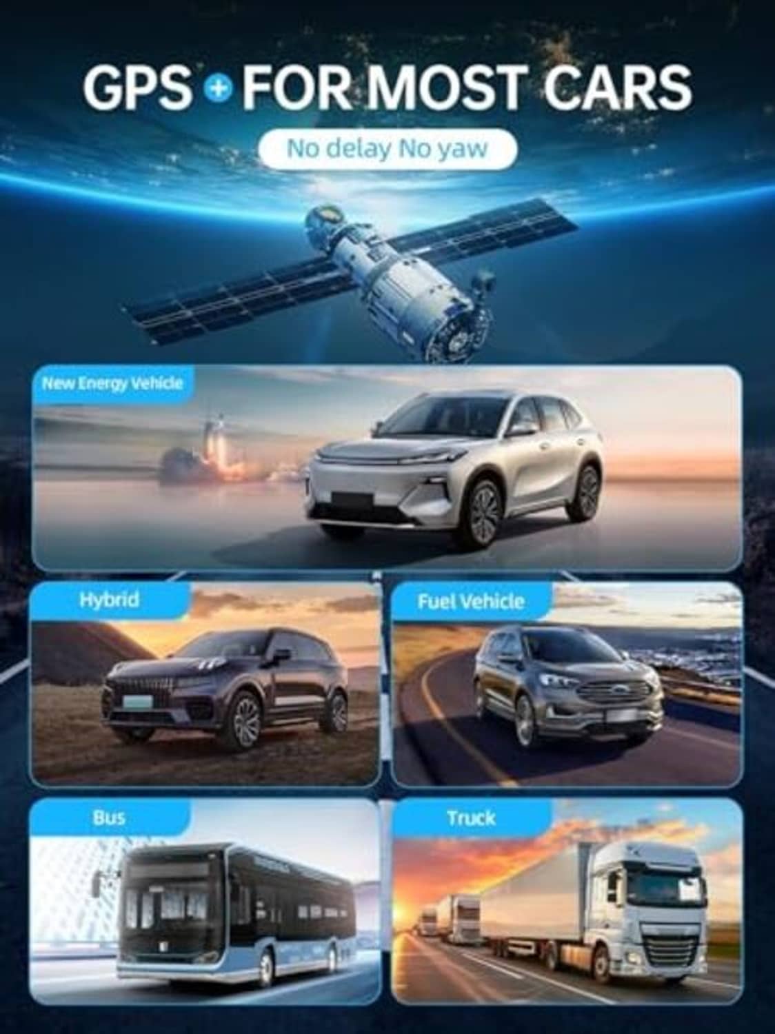 Car GPS head-up display showing vehicle compatibility graphic