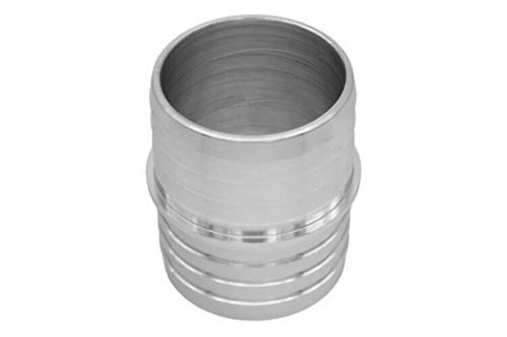Stainless steel hose barb splice coupler adapter with flanged ridged exterior