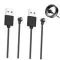 Black USB to smart ring charger cable set, with two magnetic charging tips and plugs