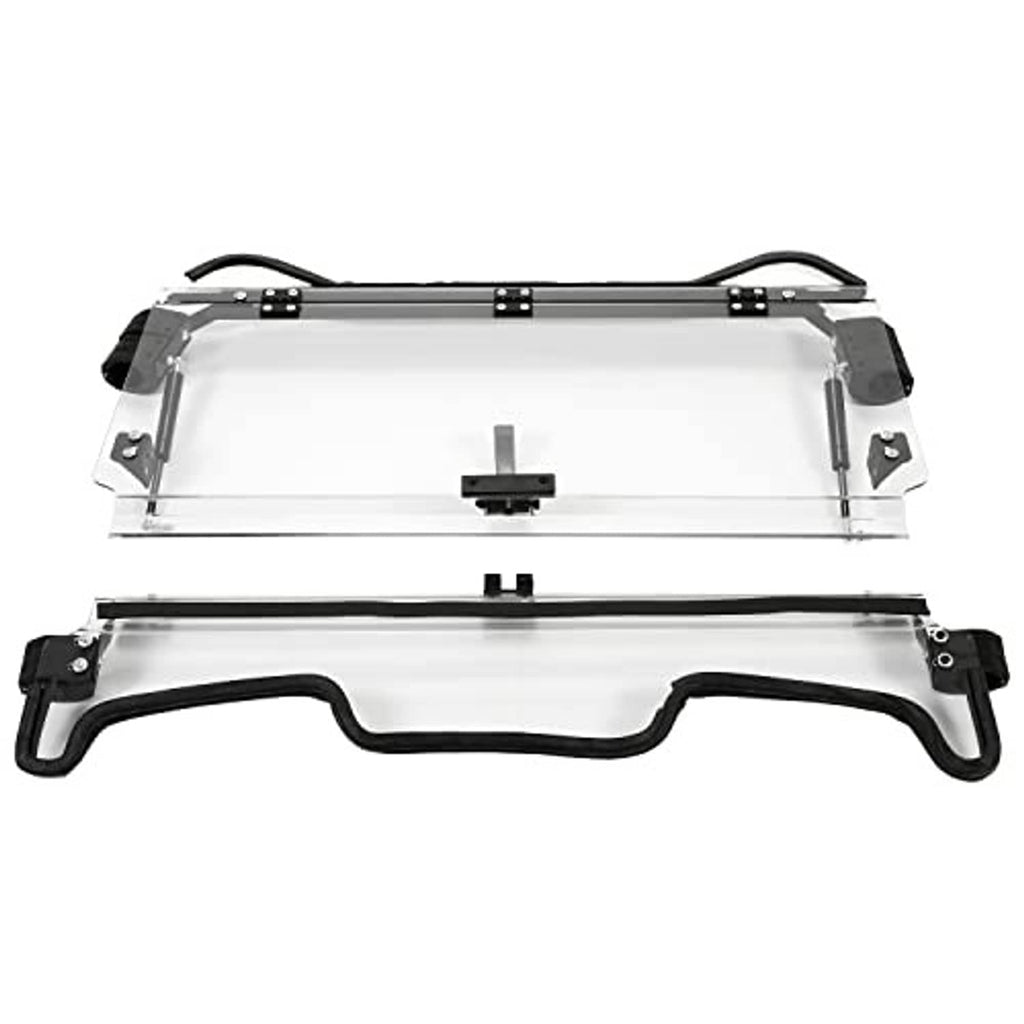 2-in-1 front windshield kit with clear panel, black lower guard, bracket hardware