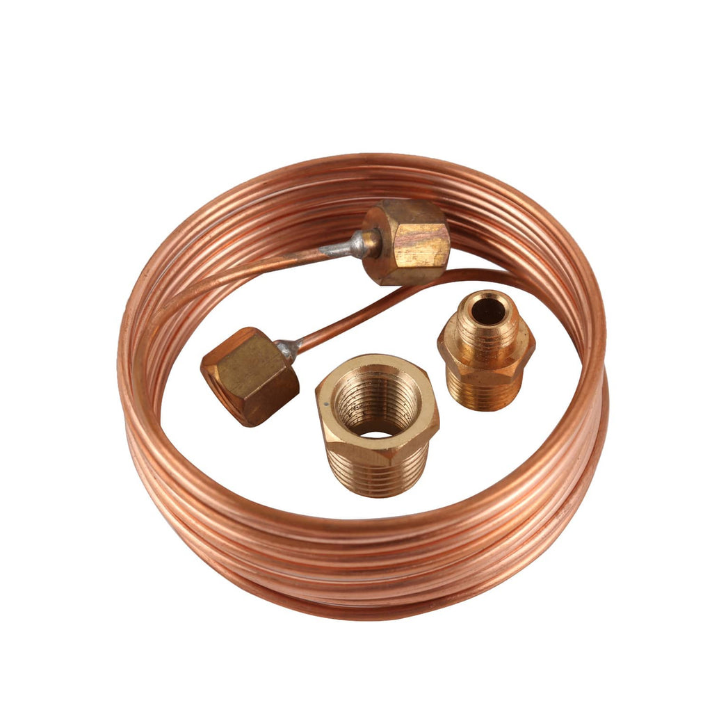 Copper tubing coil with brass fittings for triple gauge set