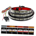 48-inch LED tailgate light strip with triple-row round housing and multi-color wiring leads