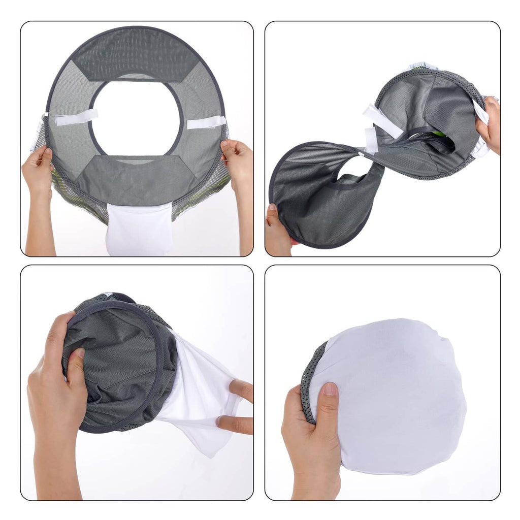 Grey hard hat sun shield hat with open center and adjustable neck drape