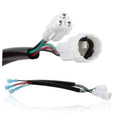 Throttle position sensor harness with white connectors and multi-color wire leads