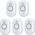 White water leak detectors, 5-pack, each with test button and circular sensor