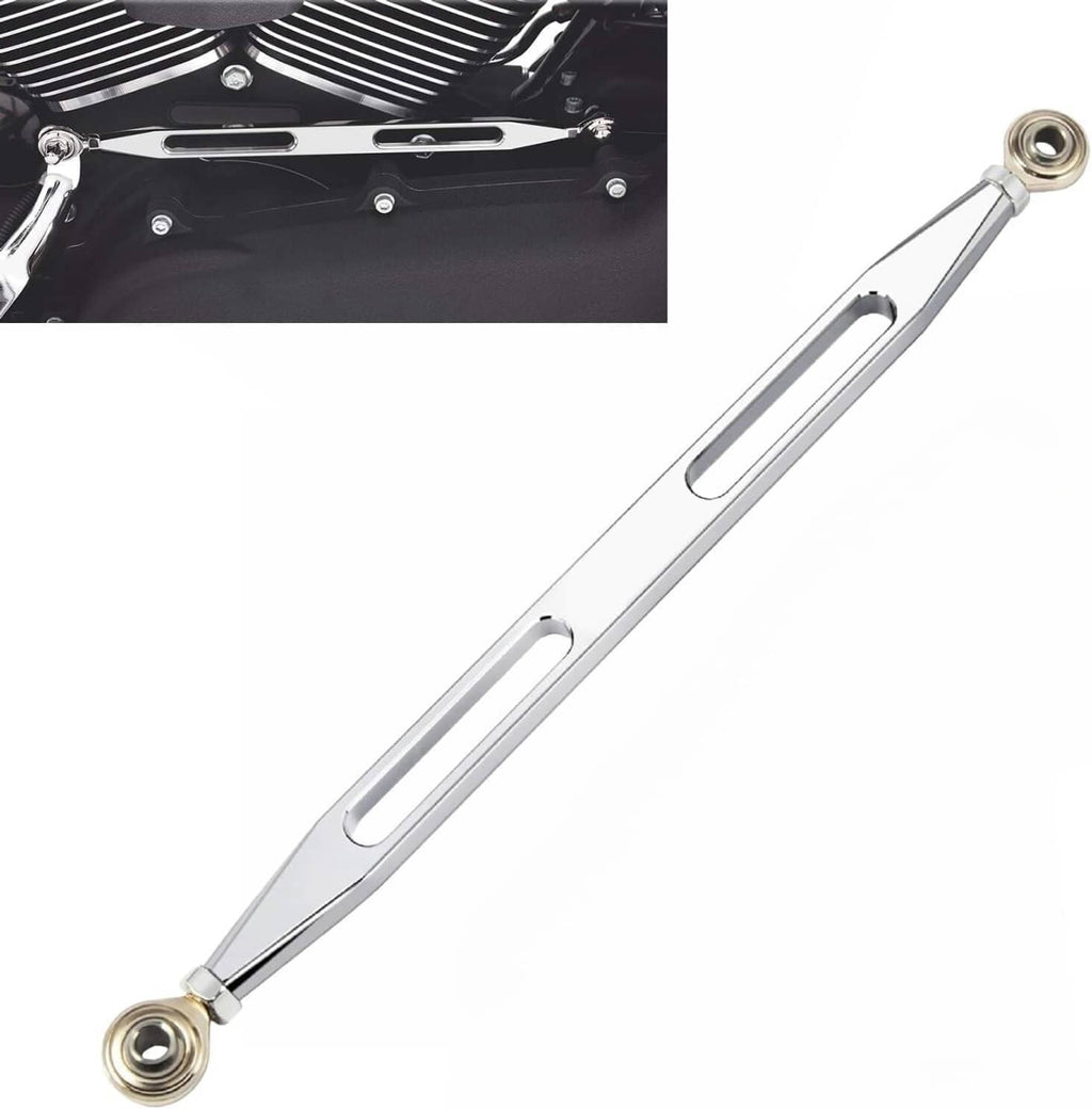 Chrome shift linkage rod with two threaded ends and bushings