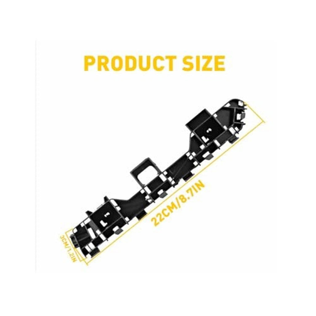 Black front bumper bracket with multiple mounting tabs, length marked 22cm