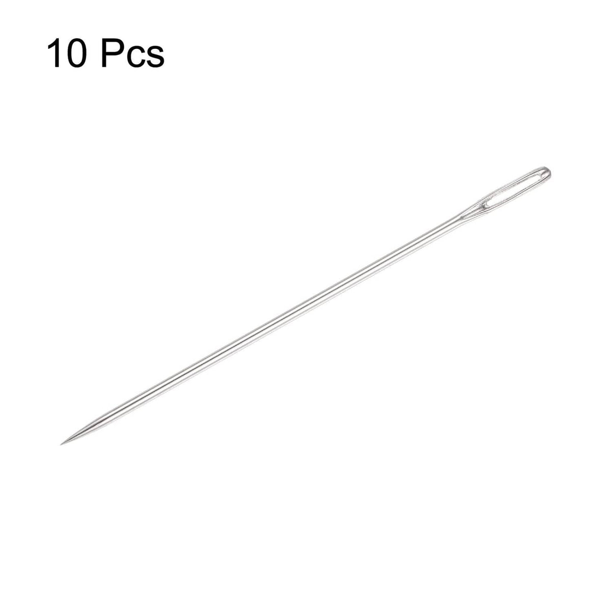 Silver upholstery needle with sharp pointed tip, 2.95 inch length