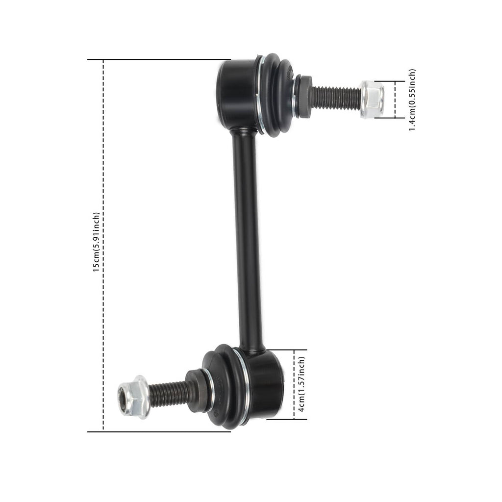 Tie rod end link, black bar with silver ball stud and threaded bolt ends
