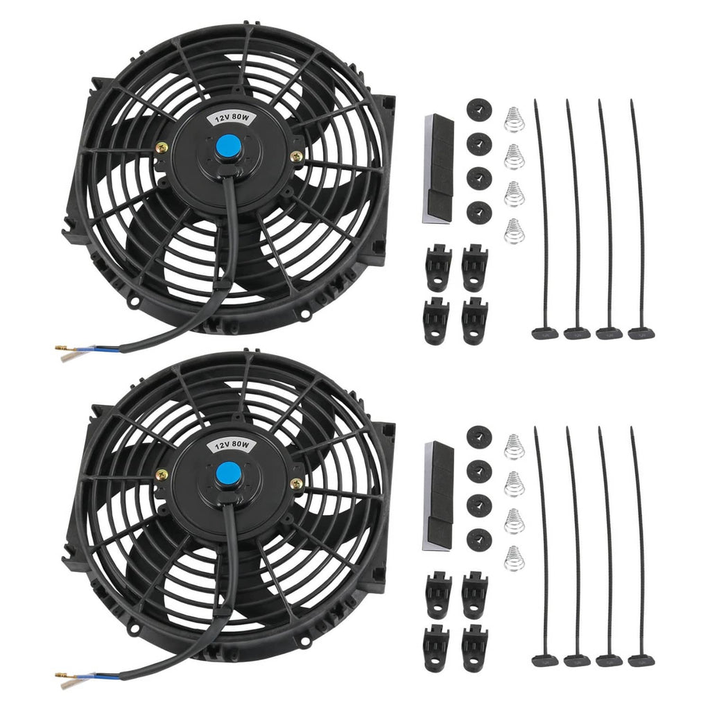 Universal 10-inch electric radiator cooling fan kit with mounting hardware