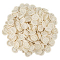 White disposable latex finger cots, bulk pile of small fingertip sleeves