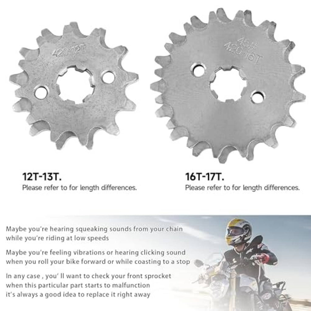 Two silver roller chain front sprockets with central cutout and side mounting holes