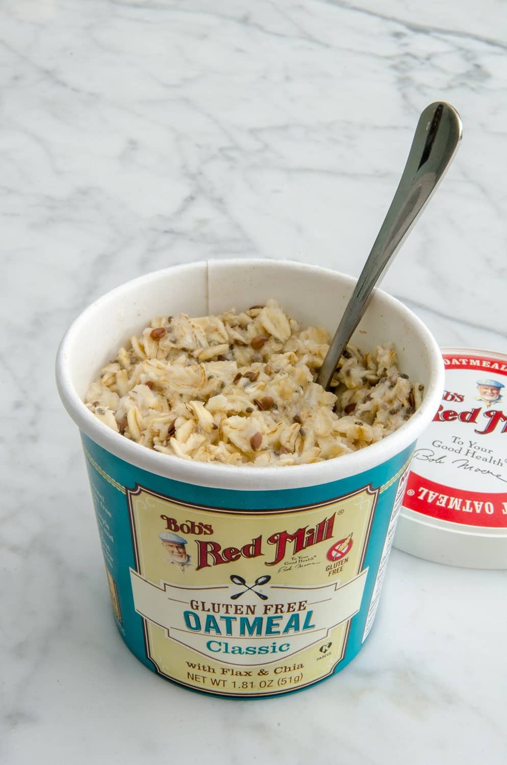 Bob's Red Mill gluten-free oatmeal cup, Classic, with spoon