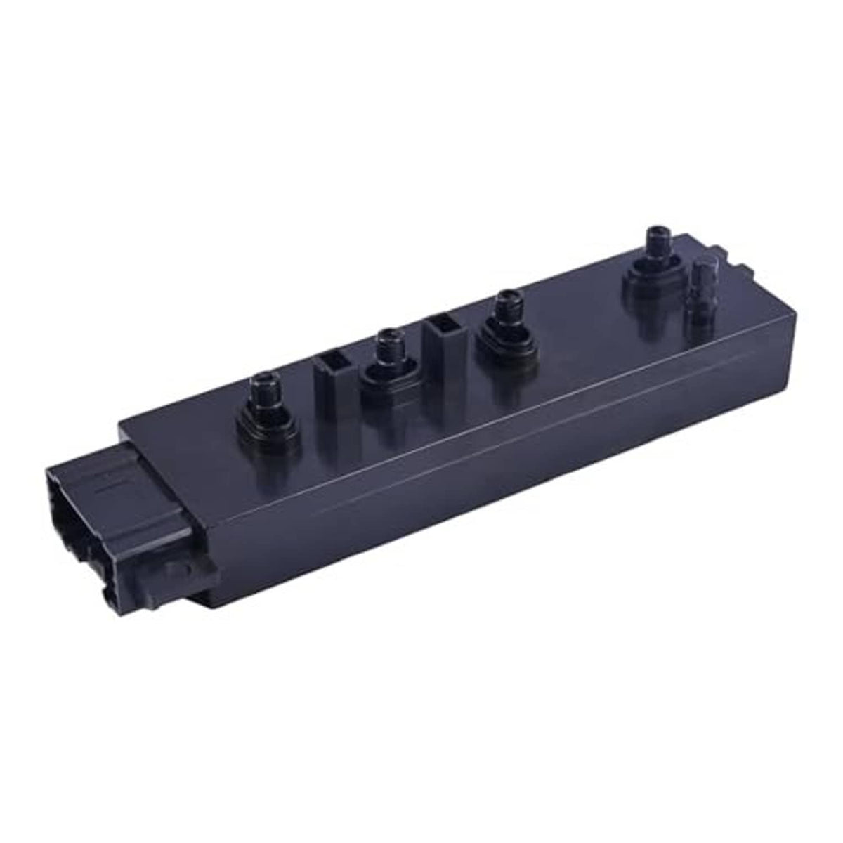 Car seat power switch module, dark gray long body with four raised button posts