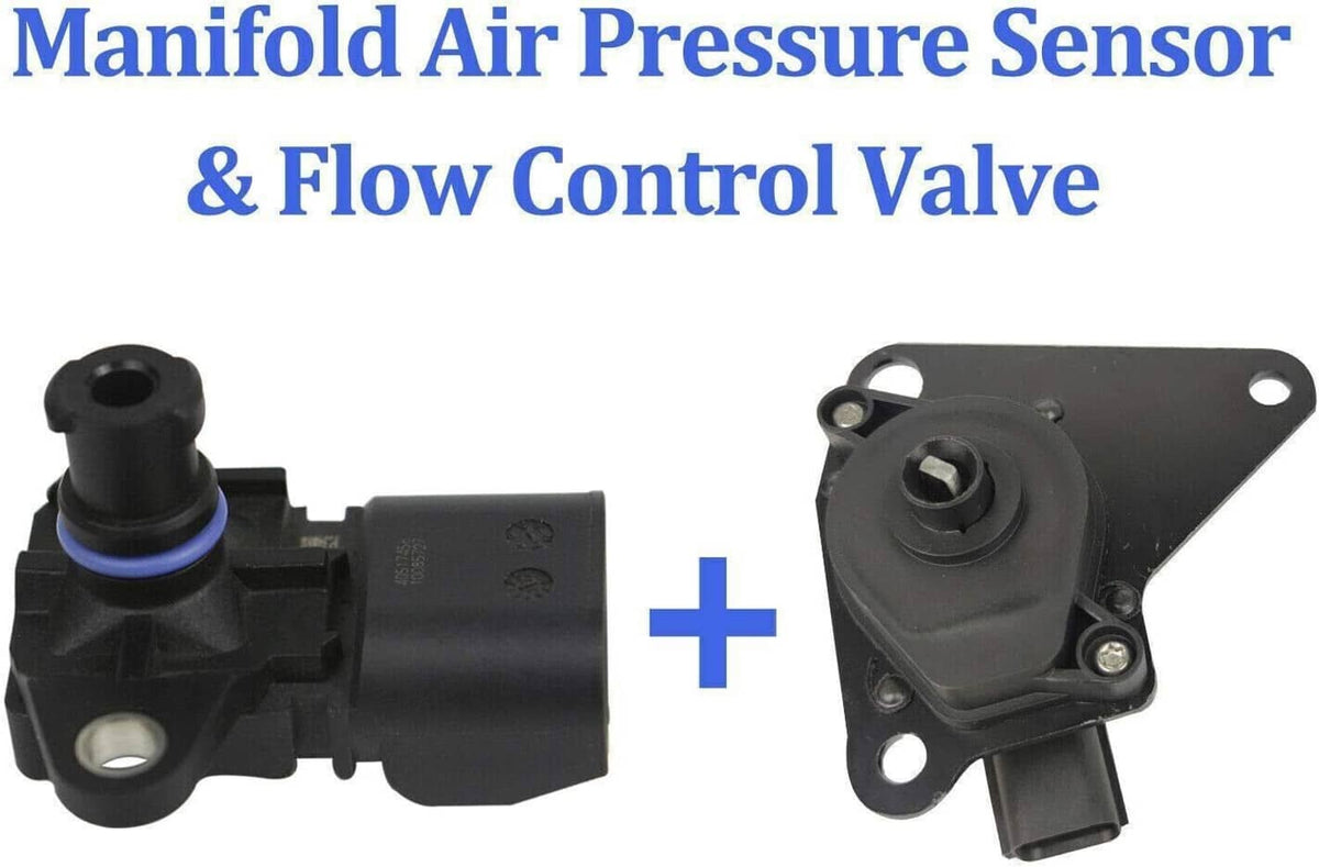 Intake manifold runner control valve sensor assembly with air pressure sensor, black