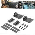 LED light bar mounting kit with curved black brackets, textured pads, and mounting screws