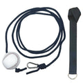 Baseball batting training rope with tether ball, black cord and metal clip