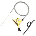 Throttle control cable replacement kit with yellow mounting bracket and steel cable