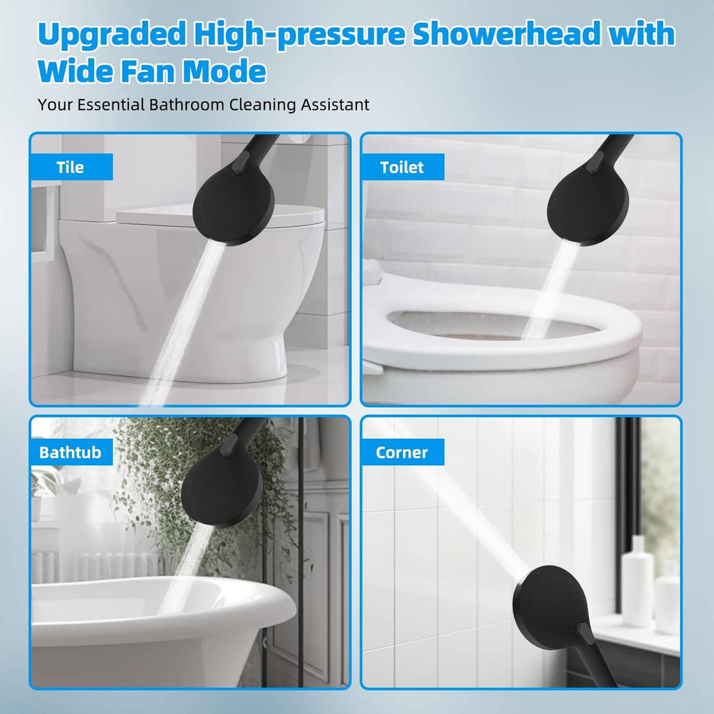 Wide fan showerhead mode diagram for high-pressure spray