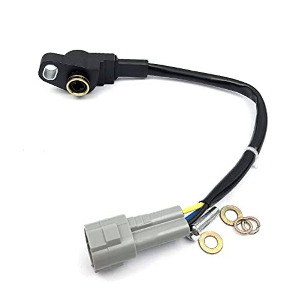 Throttle position sensor connector with black cable, gray plug, and mounting rings