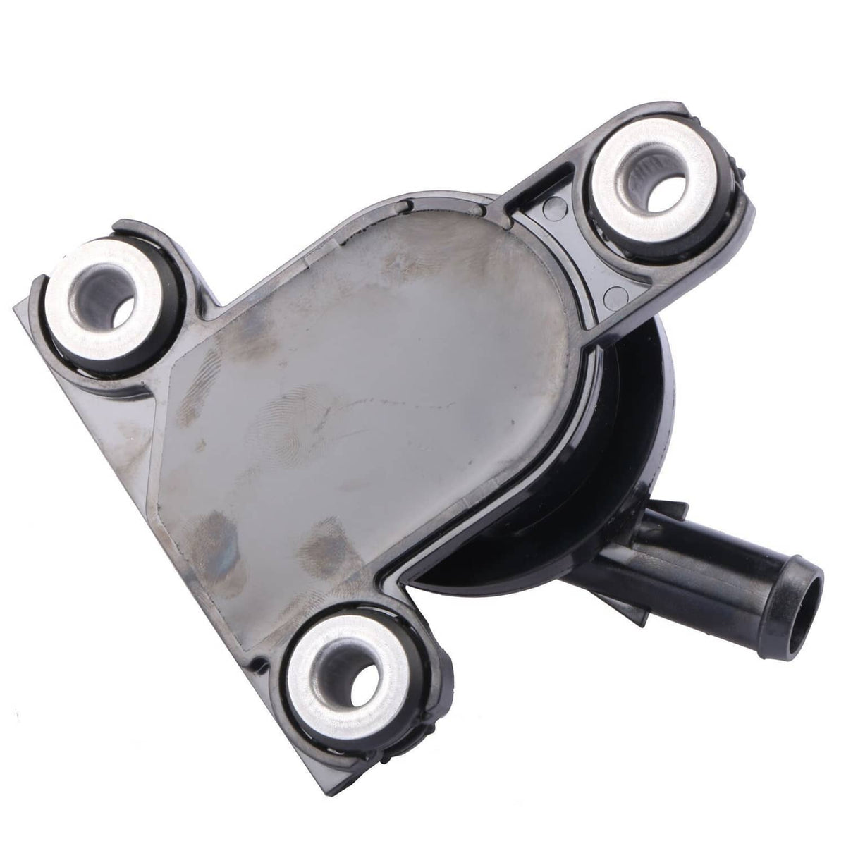 Electric inverter water pump assembly with hoses and silver mounting brackets