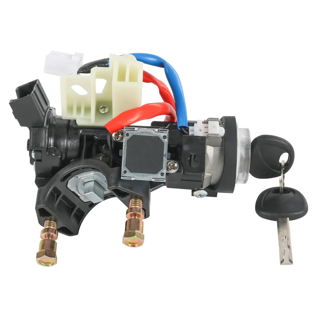 Ignition lock housing assembly switch with keys and wiring, black housing and metal terminals