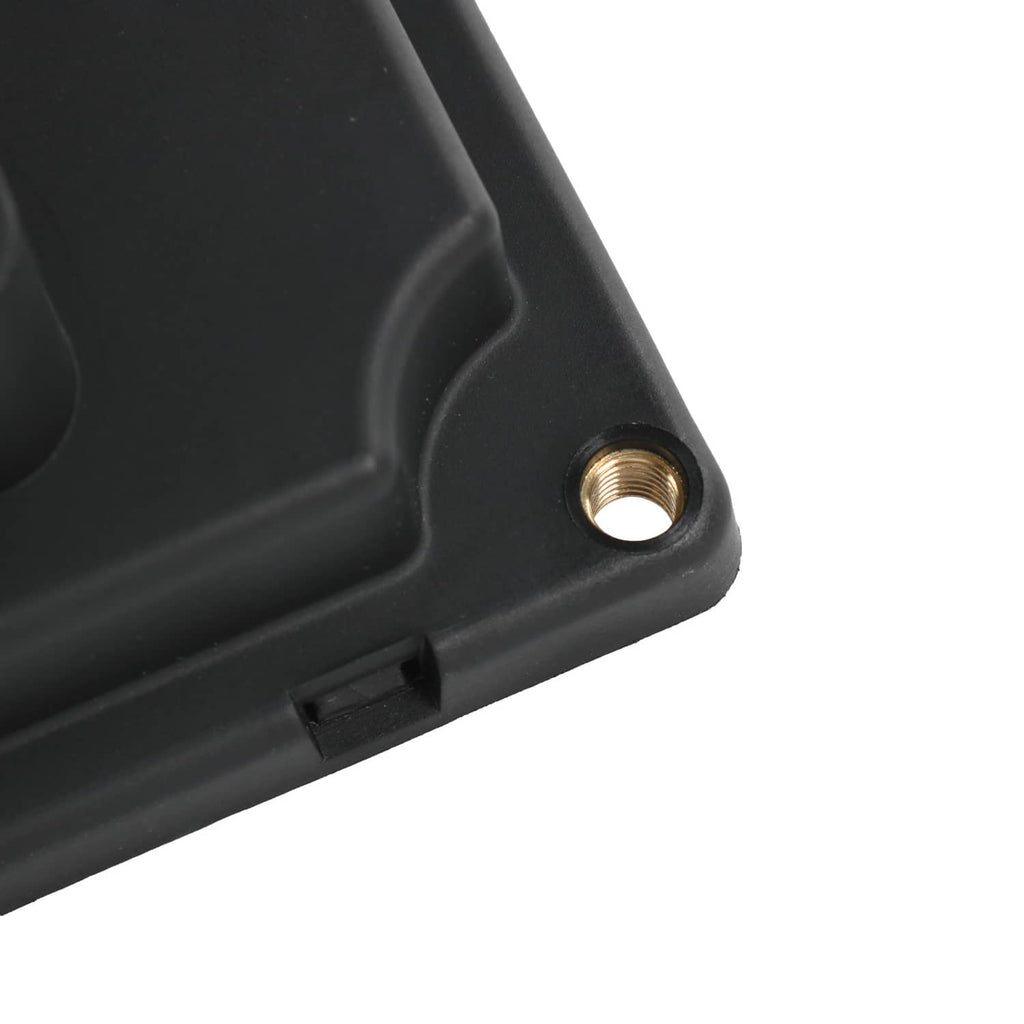 Headlight actuator control relay module close-up with threaded mounting hole