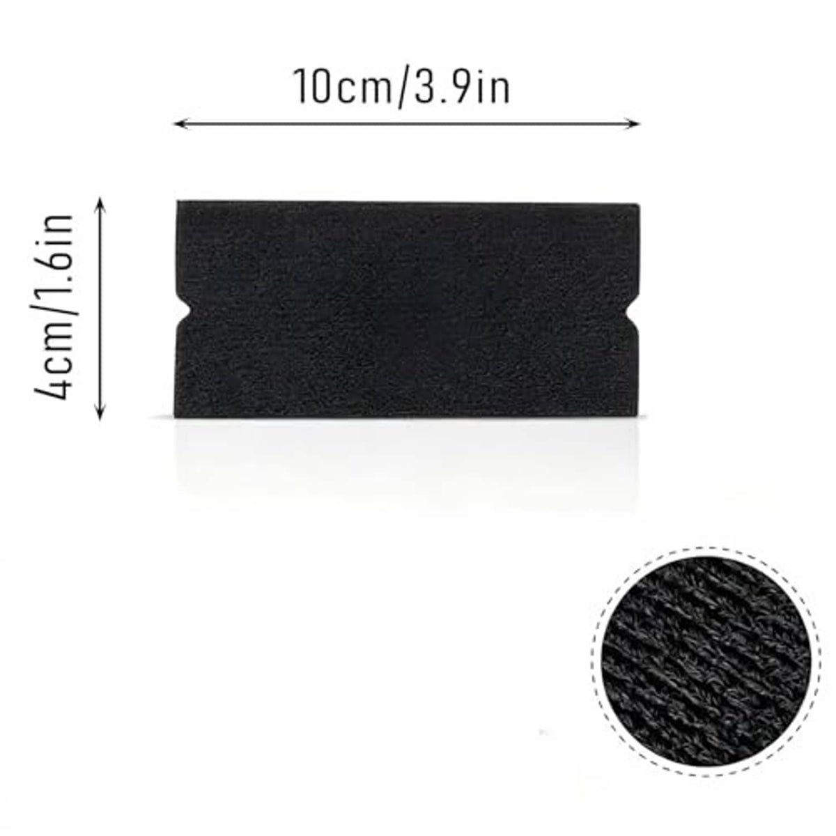 Black felt edge replacement pad with adhesive backing, rectangular piece