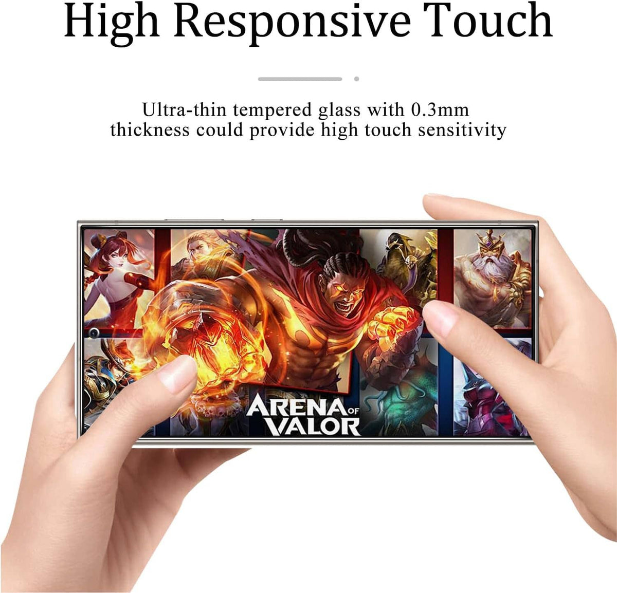 Privacy tempered glass screen protector with thin touch-friendly surface for smartphone use