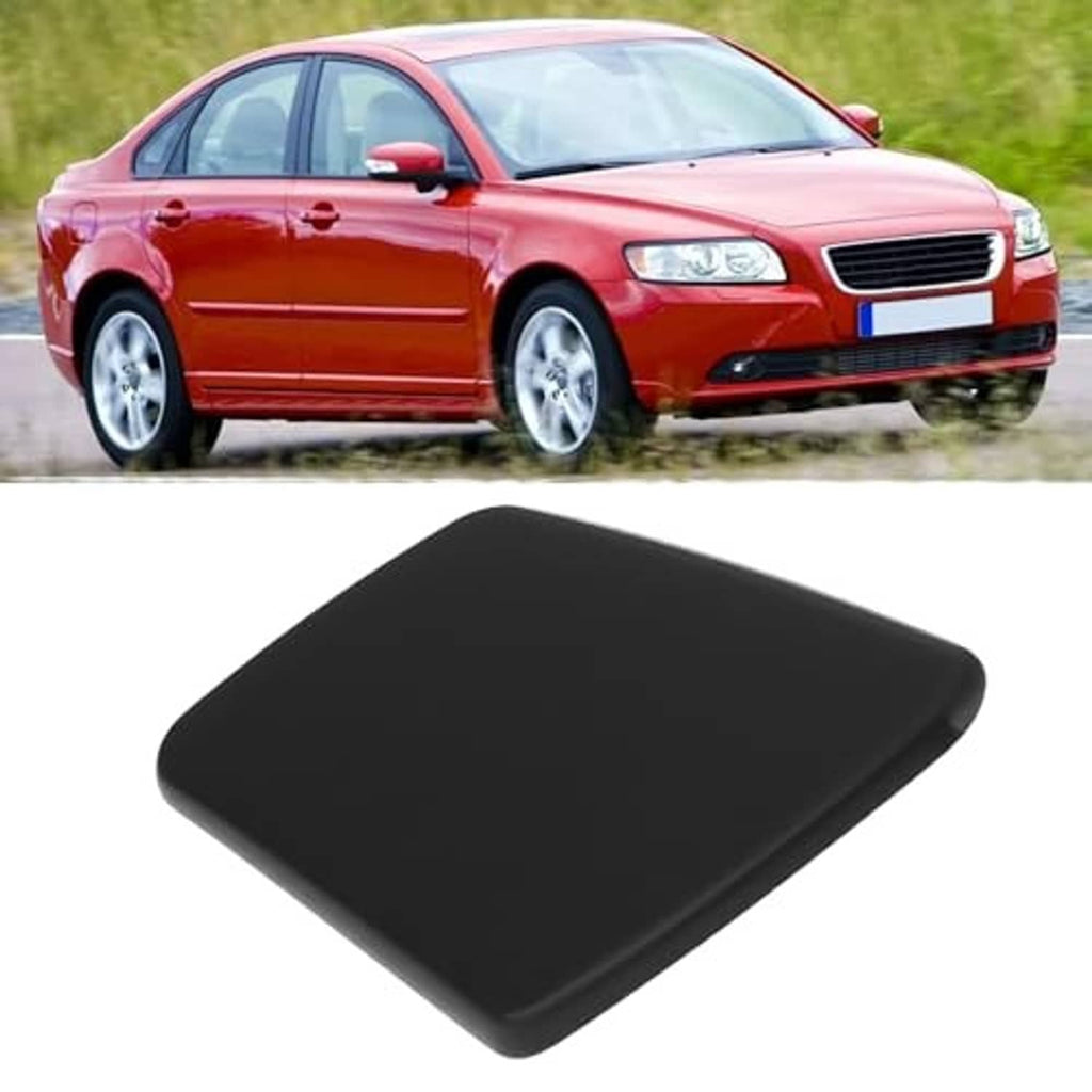 Matte black front headlight washer nozzle cover cap, left/right set, single piece shown