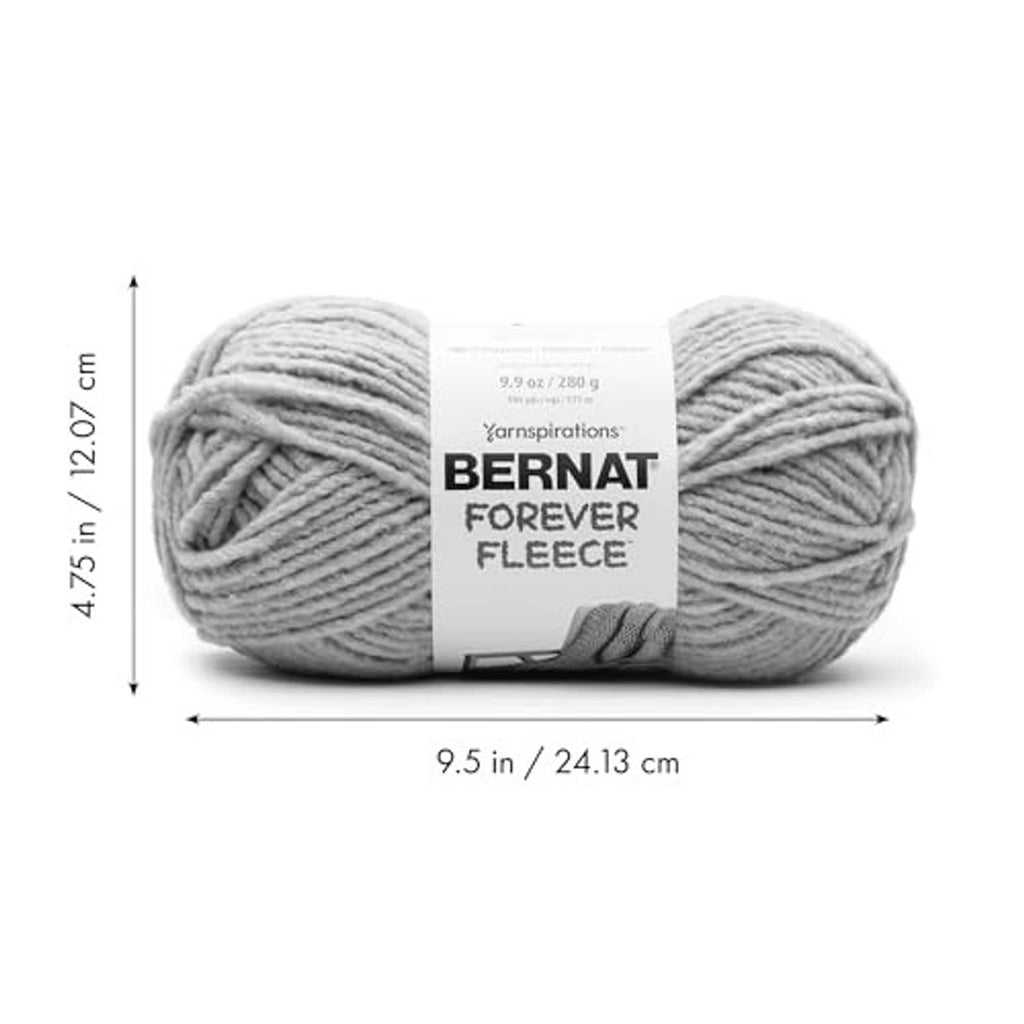 Gray super bulky yarn skein pair with Bernat Forever Fleece label