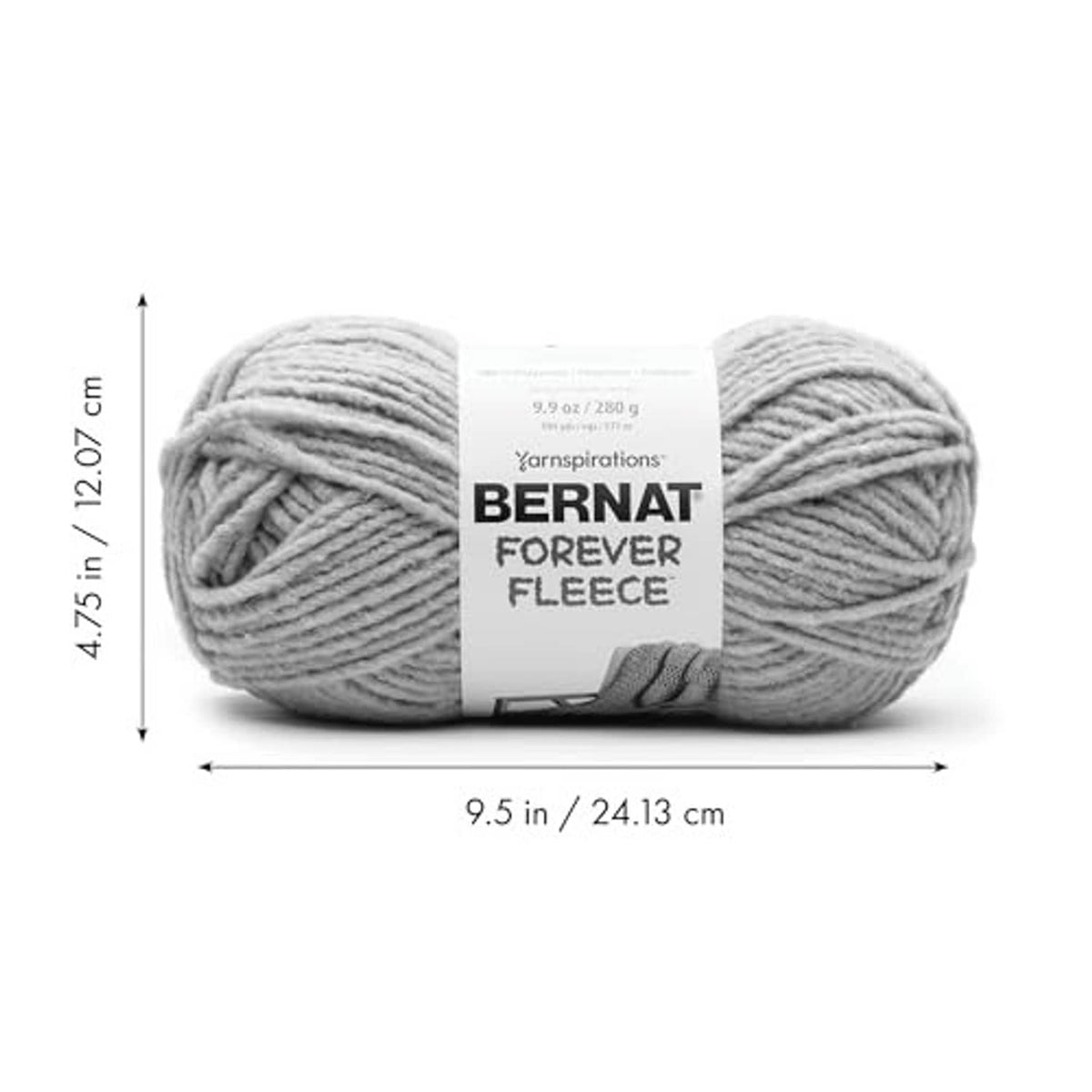 Gray super bulky yarn skein pair with Bernat Forever Fleece label