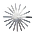 17-blade feeler gauge with numbered stainless steel blades for 0.02–1 mm gap measuring