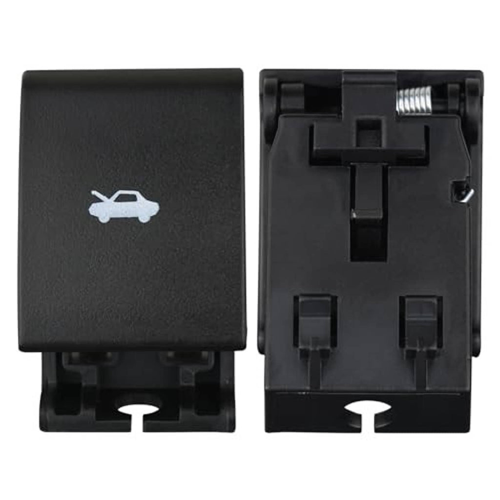 Black hood release pull handle with white car icon, front and back with latch detail