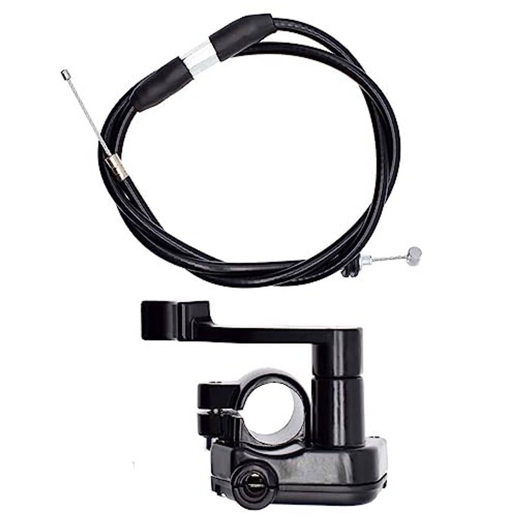 Black throttle handle with cable loop and clamp-style mounting