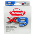 Berkley X9 braided fishing line box, low-visibility crystal, 9 carrier brins