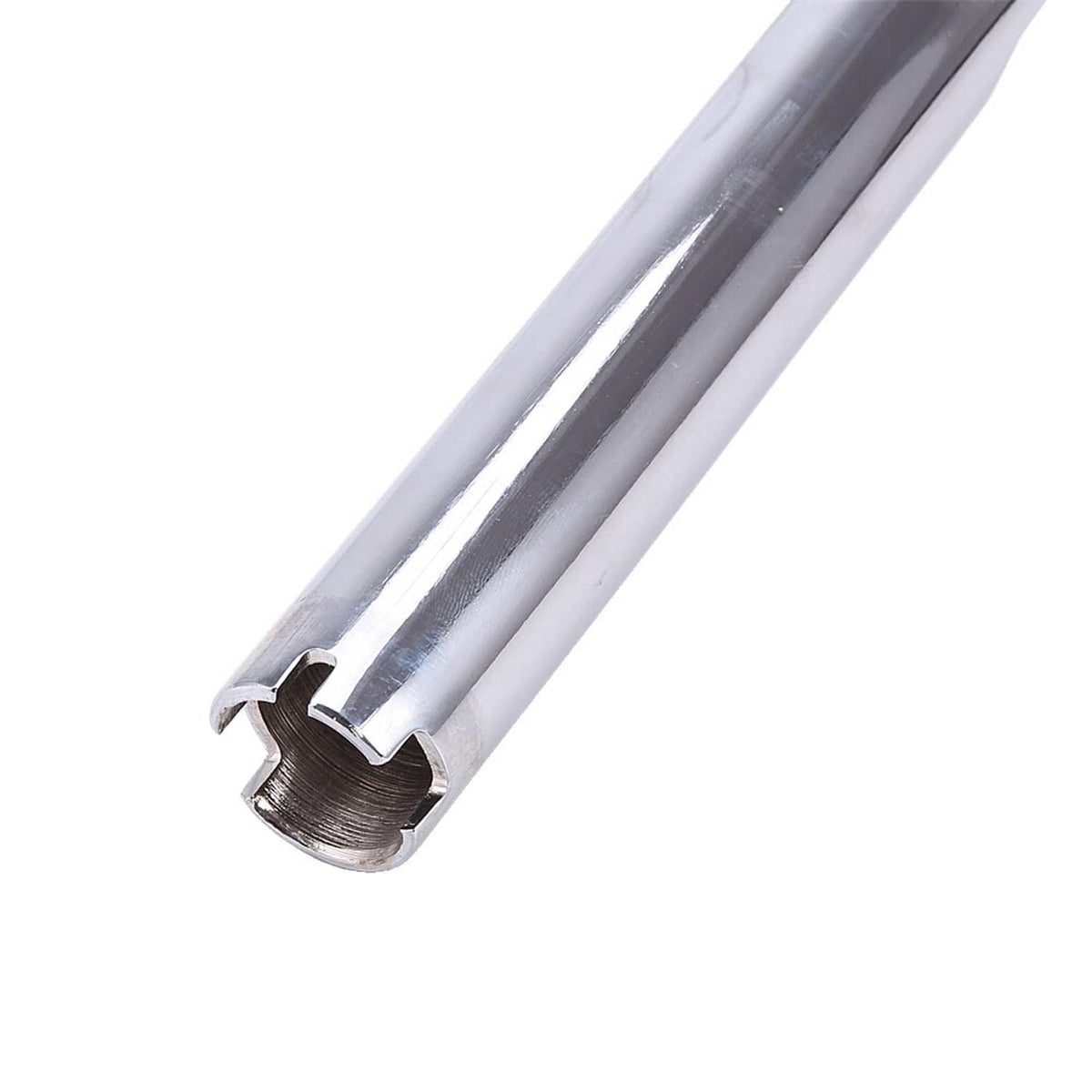 Chrome drag fat T-bar motorcycle handlebar end with clamp bolt