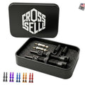 Tubeless Presta valve stem kit in black case with valve stems and spare parts