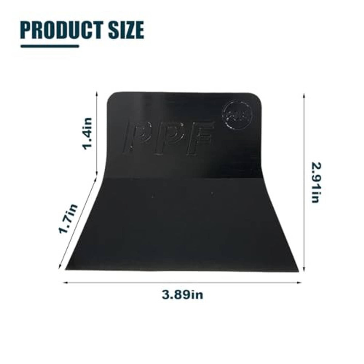 Black vinyl wrap scraper squeegee with size dimensions shown in image