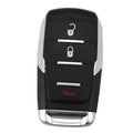 Black keyless car remote key fob with lock and unlock buttons