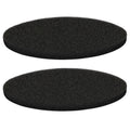 Black 15-inch round oil change drain pads, set of 2