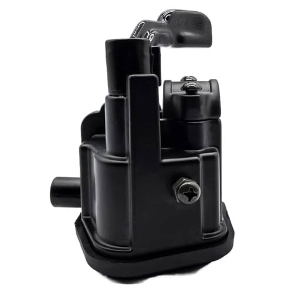 Thumb throttle control lever assembly, black side view with bracket and adjustment screw