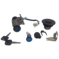 Scooter ignition switch and gas cap key set with 4-pin wiring harness and keys