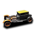 Chopped 1925 Ford T roadster model kit in black body with yellow hood, 1:25 scale