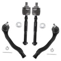 Tie rod end replacement set with black arms, silver ball joints, threaded rods, nuts, washers