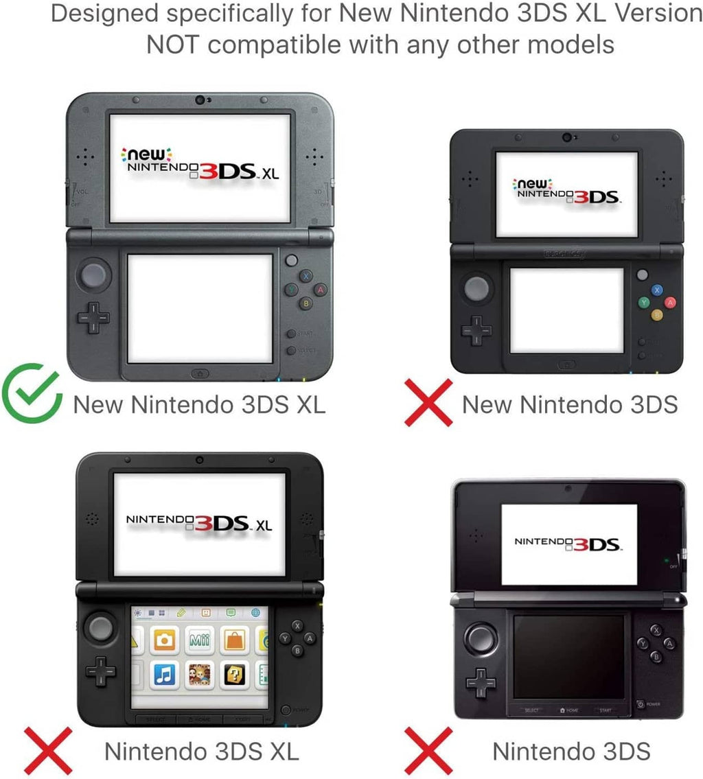 Transparent protective case shaped for New Nintendo 3DS XL console fit