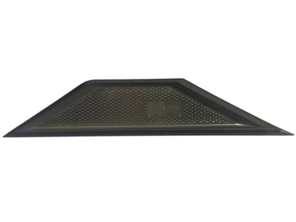 Front bumper side marker lens, dark smoke tint with textured surface